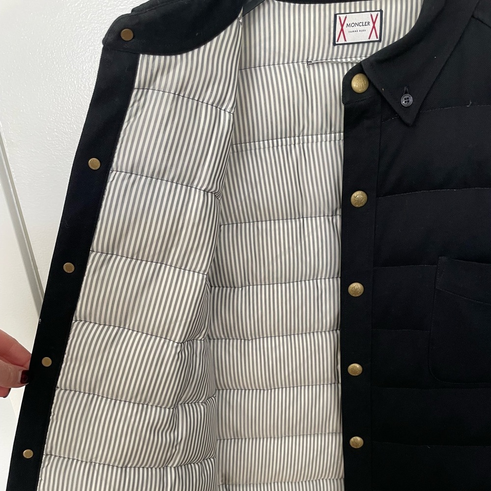 Men’s Moncler Gamme Bleu Navy down filled shirt jacket, 3, $1250 - Picture 9 of 10